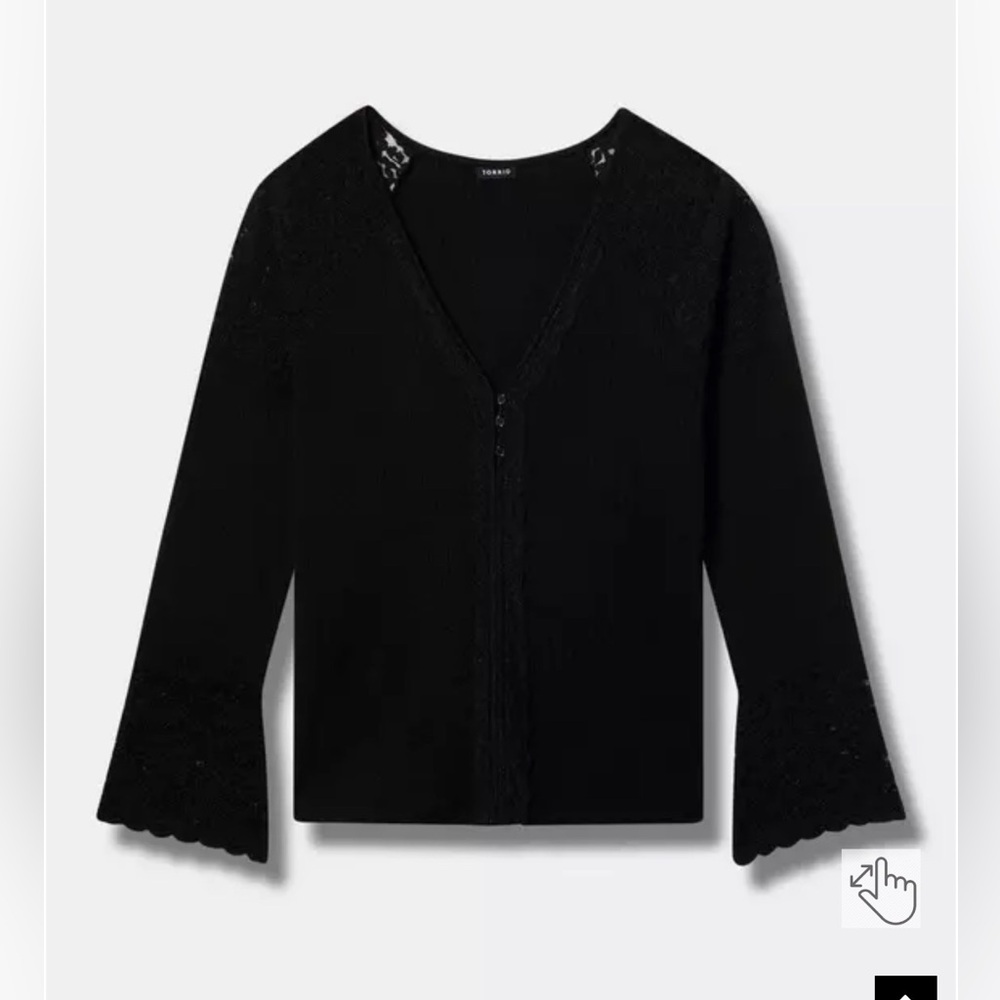 🆕 Torrid Lace Inset Long Sleeve Top size 2